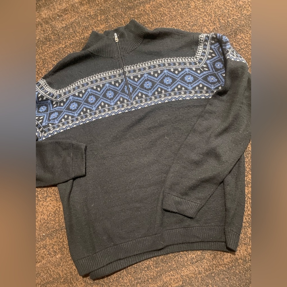 Men’s Wool Blend 1/4 Zip Ski Sweater